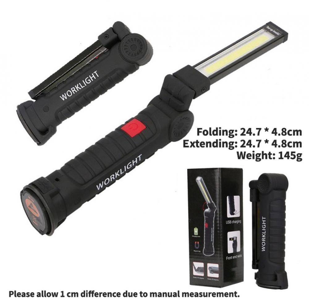 COB LED Torch USB Rechargeable Multi-Function Folding Work Light