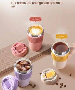 Caka Stainless Steel Thermal Coffee Cup with Lids and Straws