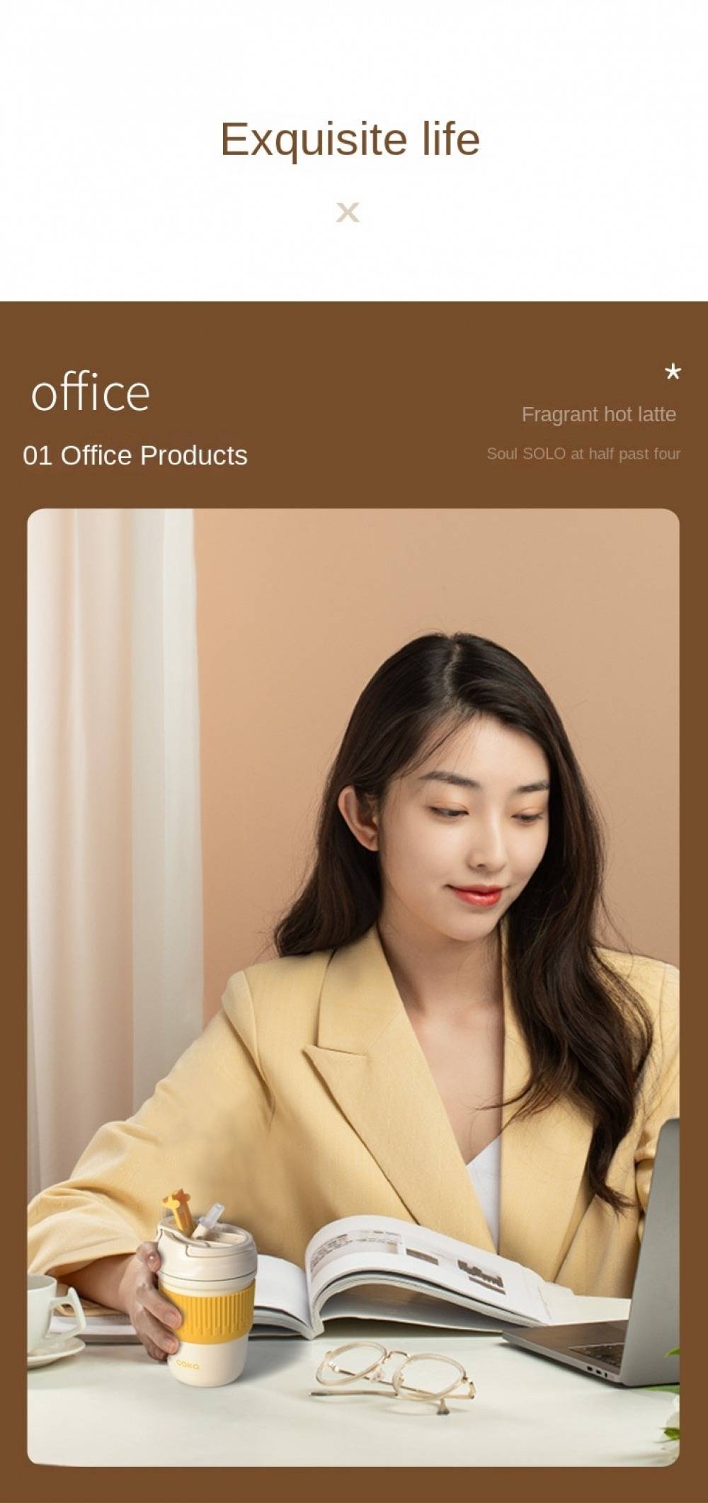 Caka Stainless Steel Thermal Coffee Cup with Lids and Straws