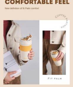 Caka Stainless Steel Thermal Coffee Cup with Lids and Straws