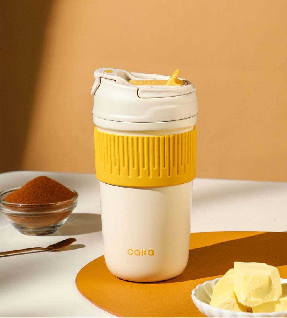 Caka Stainless Steel Thermal Coffee Cup with Lids and Straws