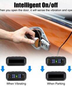 Car Solar Tyre Pressure Monitoring System Vehicle TPMS