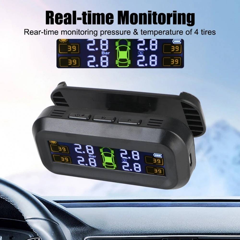 Car Solar Tyre Pressure Monitoring System Vehicle TPMS
