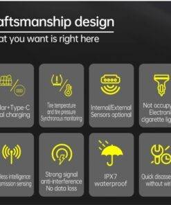 Car Solar Tyre Pressure Monitoring System Vehicle TPMS