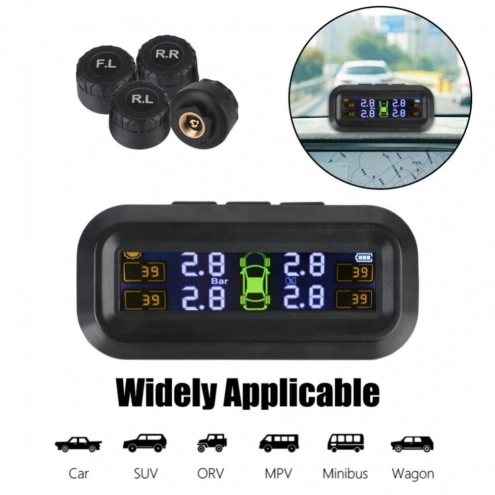 Car Solar Tyre Pressure Monitoring System Vehicle TPMS