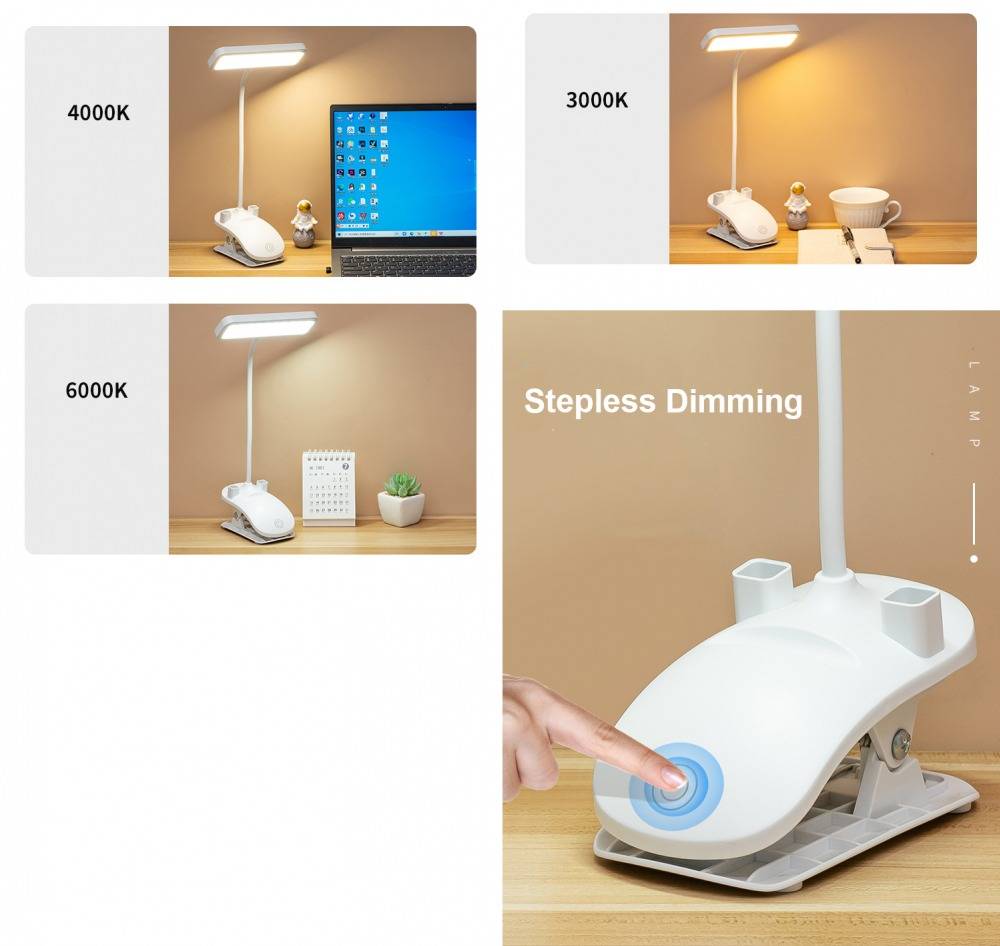 Clip Rechargeable Eye-Protect Wireless Desk Lamp