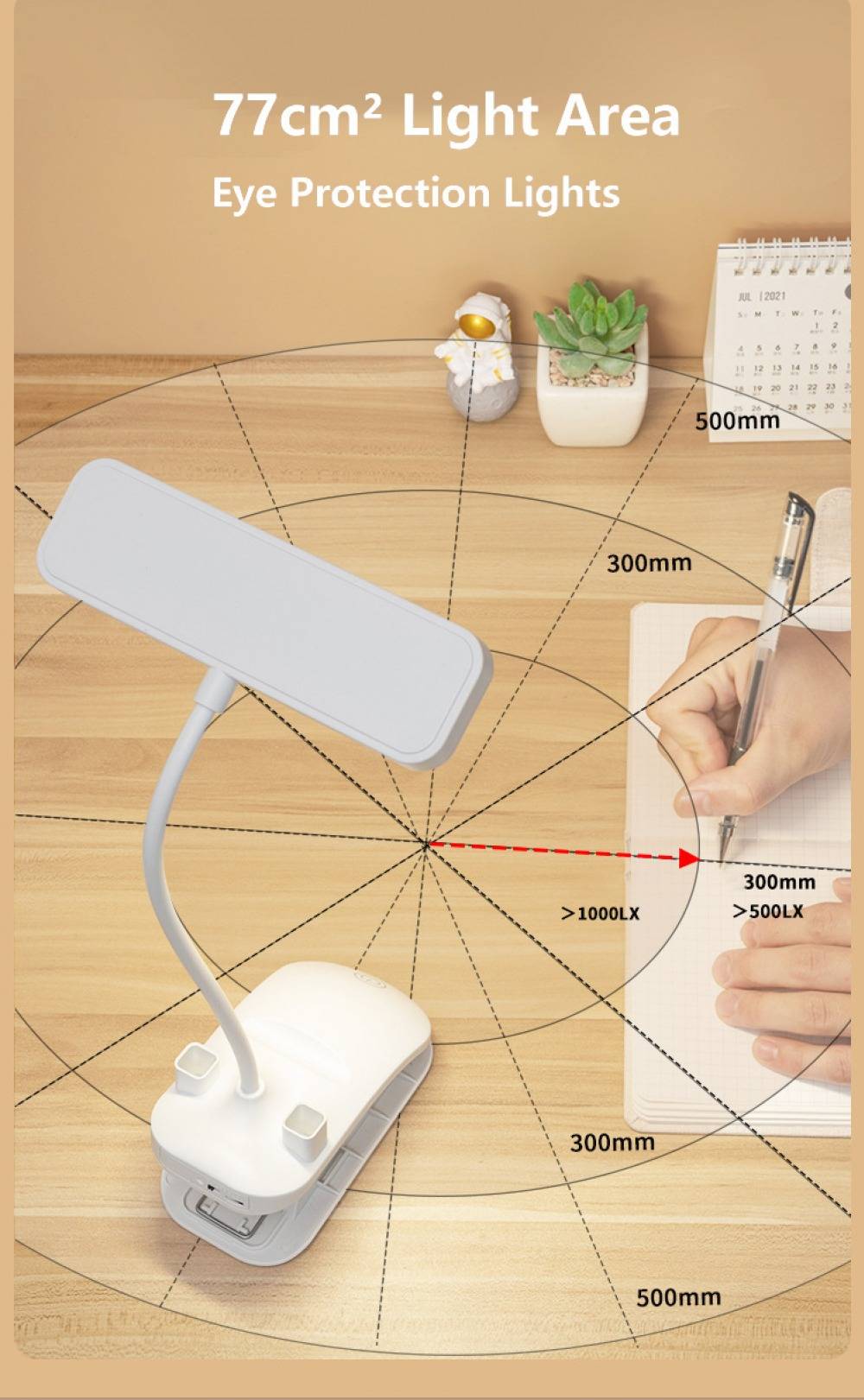 Clip Rechargeable Eye-Protect Wireless Desk Lamp