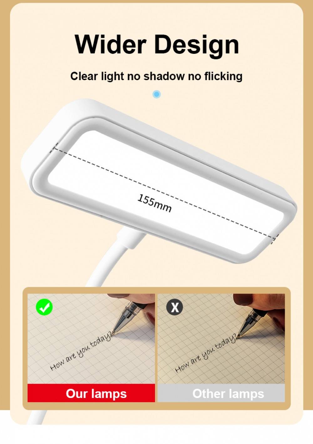 Clip Rechargeable Eye-Protect Wireless Desk Lamp