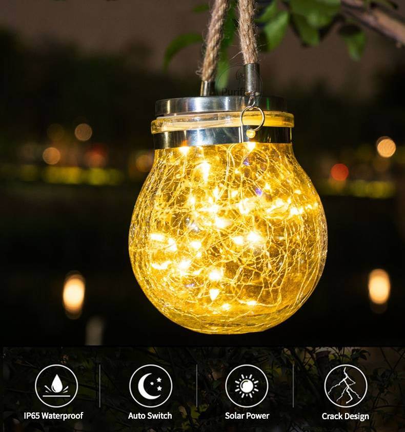 LED Crack Ball Glass Garden Lights