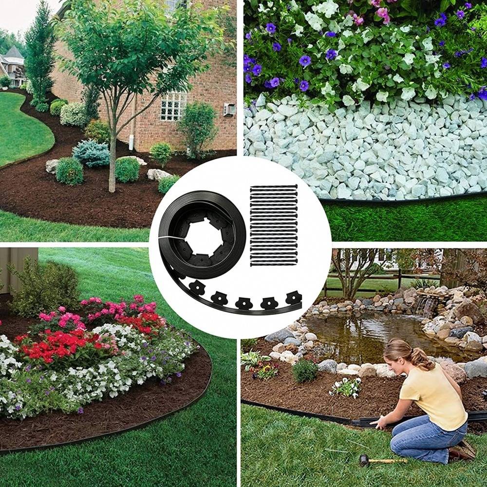 Durable Landscape Yard Lawn Garden Edging Kit 5M