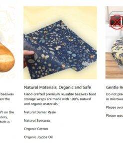 Eco-Friendly Reusable Beeswax Food Wraps-Green Leaves