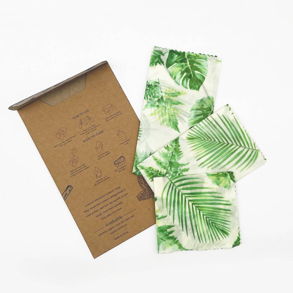 Eco-Friendly Reusable Beeswax Food Wraps-Monstera