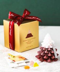 Elegant Pine Tree Fragrance Scented Candle with Marble Coaster Gift