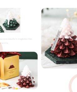 Elegant Pine Tree Fragrance Scented Candle with Marble Coaster Gift