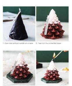 Elegant Pine Tree Fragrance Scented Candle with Marble Coaster Gift