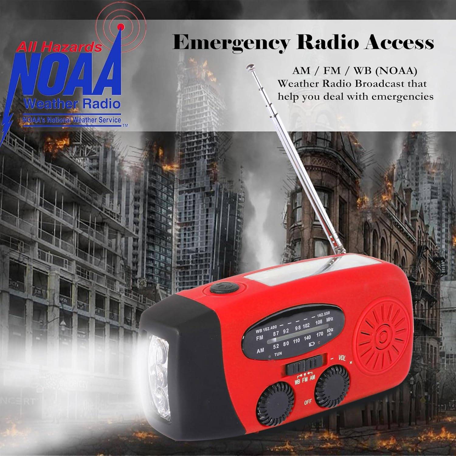 Emergency Solar Crank AM/FM/NOAA Radio