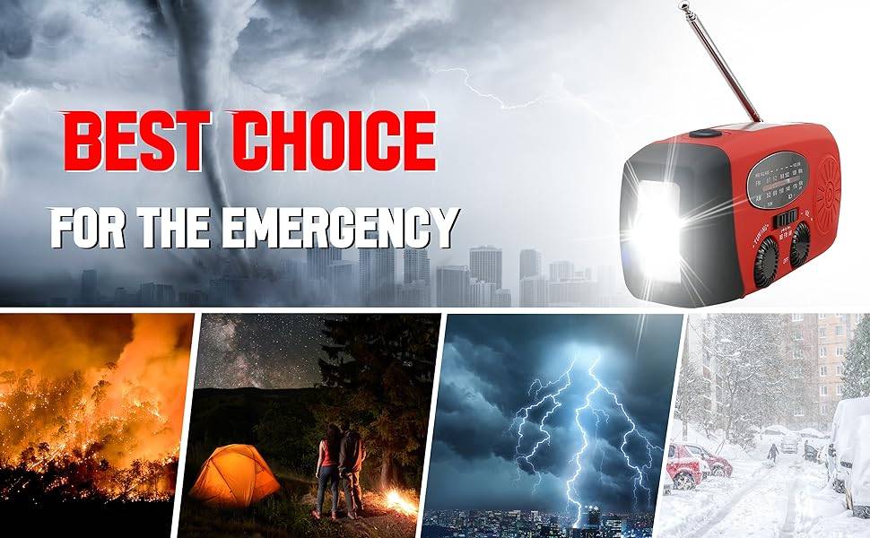 Emergency Solar Crank AM/FM/NOAA Radio