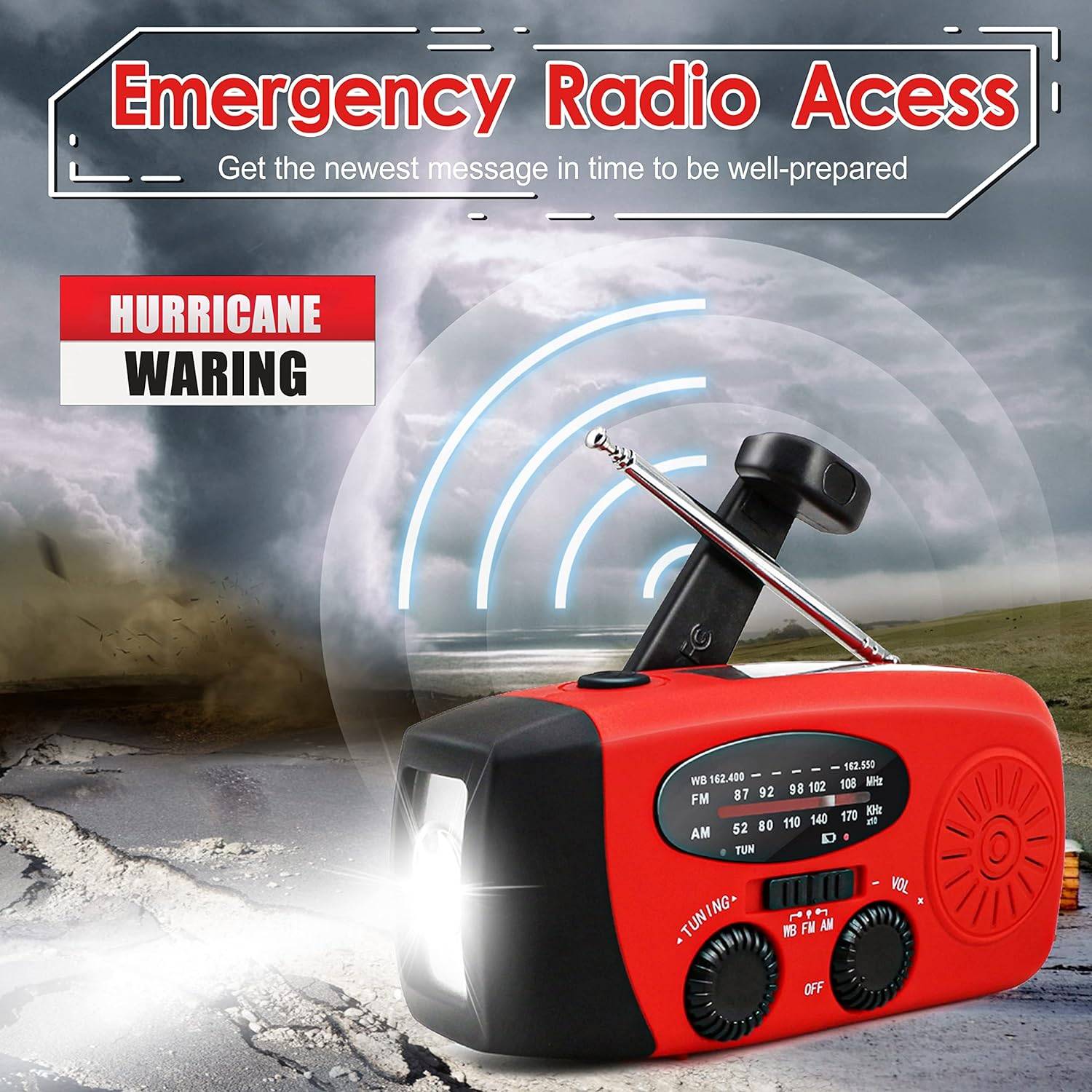 Emergency Solar Crank AM/FM/NOAA Radio