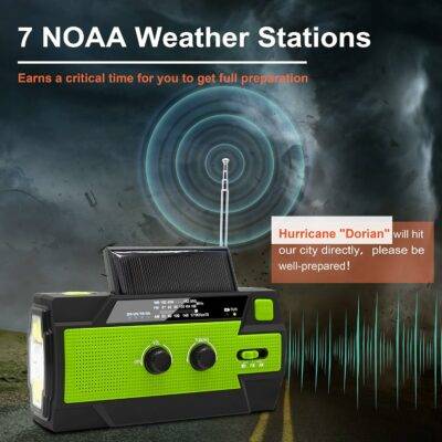 Emergency Solar Hand Crank Weather Radio