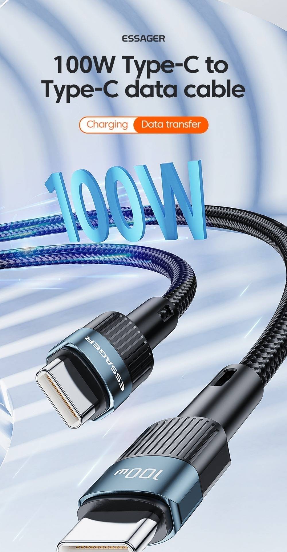 Essager USB-C to Type-C PD 100W Fast Charging Cable