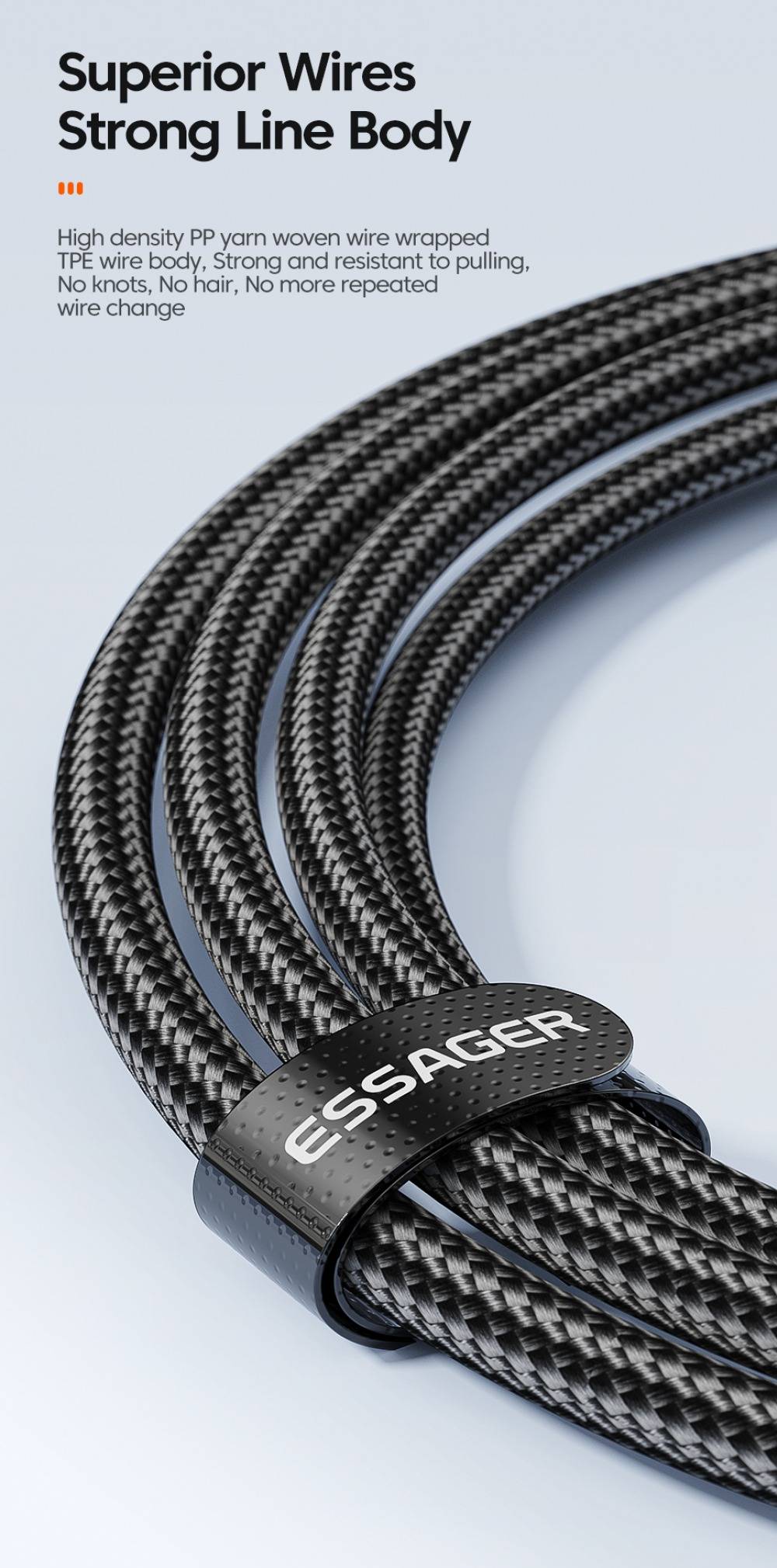 Essager USB-C to Type-C PD 100W Fast Charging Cable