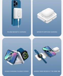 Foldable 3-in-1 MagSafe Charger for iPhone Samsung