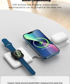 Foldable 3-in-1 MagSafe Charger for iPhone Samsung