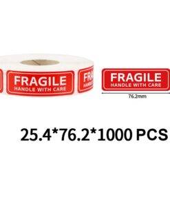 Fragile Stickers 76mm x 25mm 1000 Labels Roll