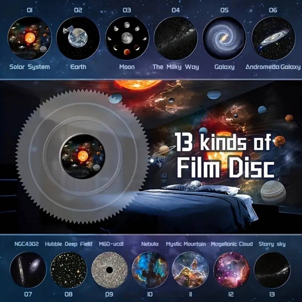 Galaxy Projector Starlight Lamp with 13 Film Discs