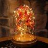 Glass Wooden Grain LED Bedside Lamp Night Light Decorations Safety Lamp Gift
