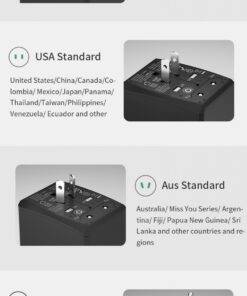 Global Universal Travel Adapter Convertor 4 USB 2 USB-C PD