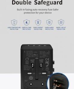Global Universal Travel Adapter Convertor 4 USB 2 USB-C PD