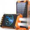 Goodaaa Solar Power Bank Wireless 36000mAh Built-in Cables