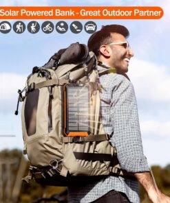 Goodaaa Solar Power Bank Wireless 36000mAh Built-in Cables