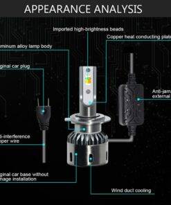 H4 LED Headlight bulbs adjustable colour 3000/4300/6000k low/high beam