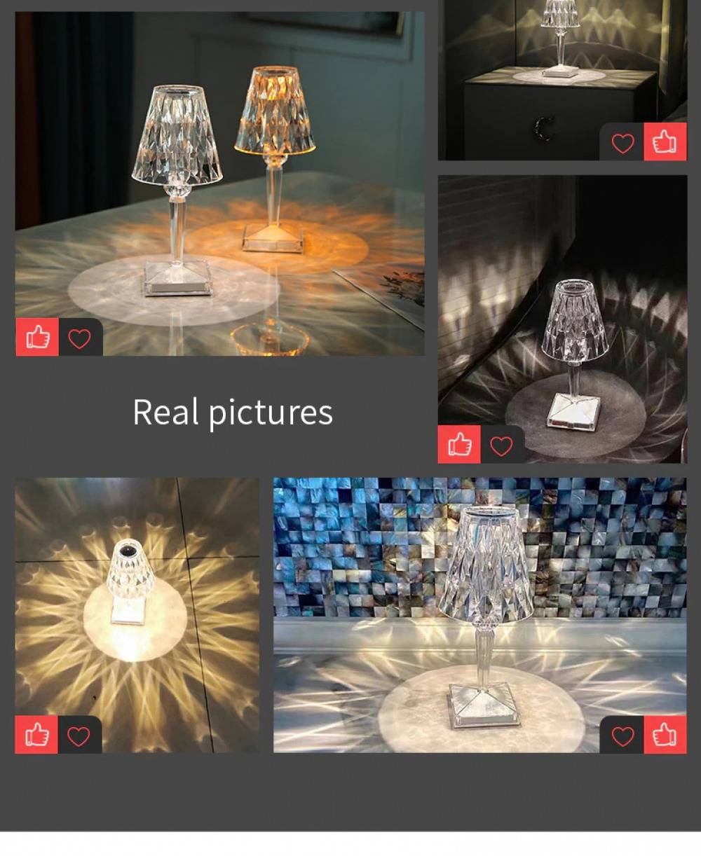 LED Diamond Crystal Light Desk Lamp