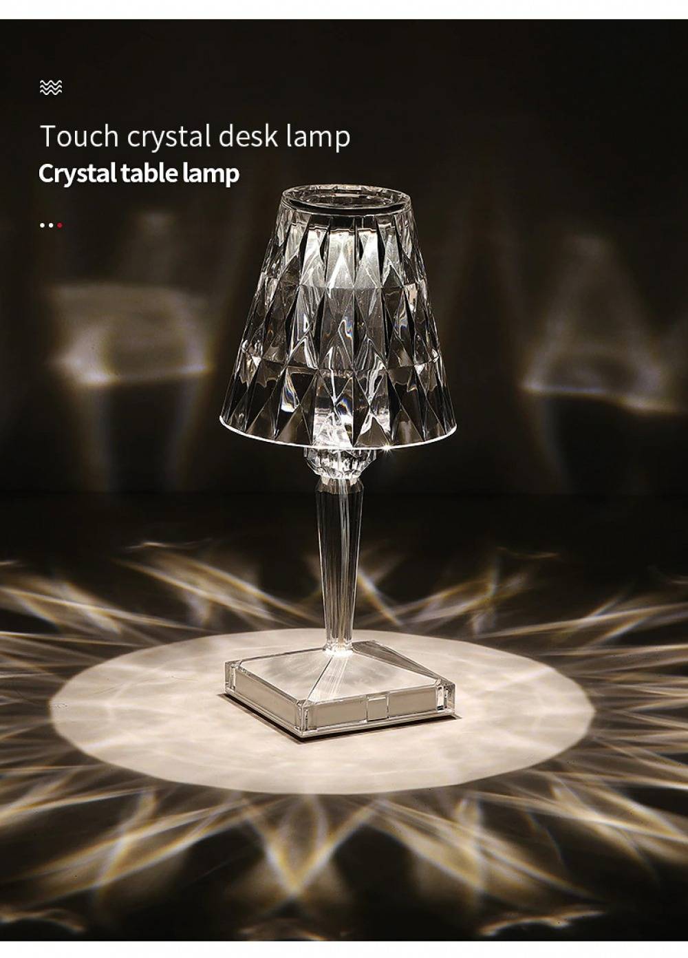 LED Diamond Crystal Light Desk Lamp