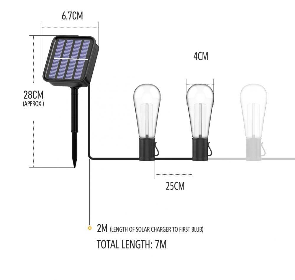LED Solar String Lights Decoration Waterproof Garden Light Bulb