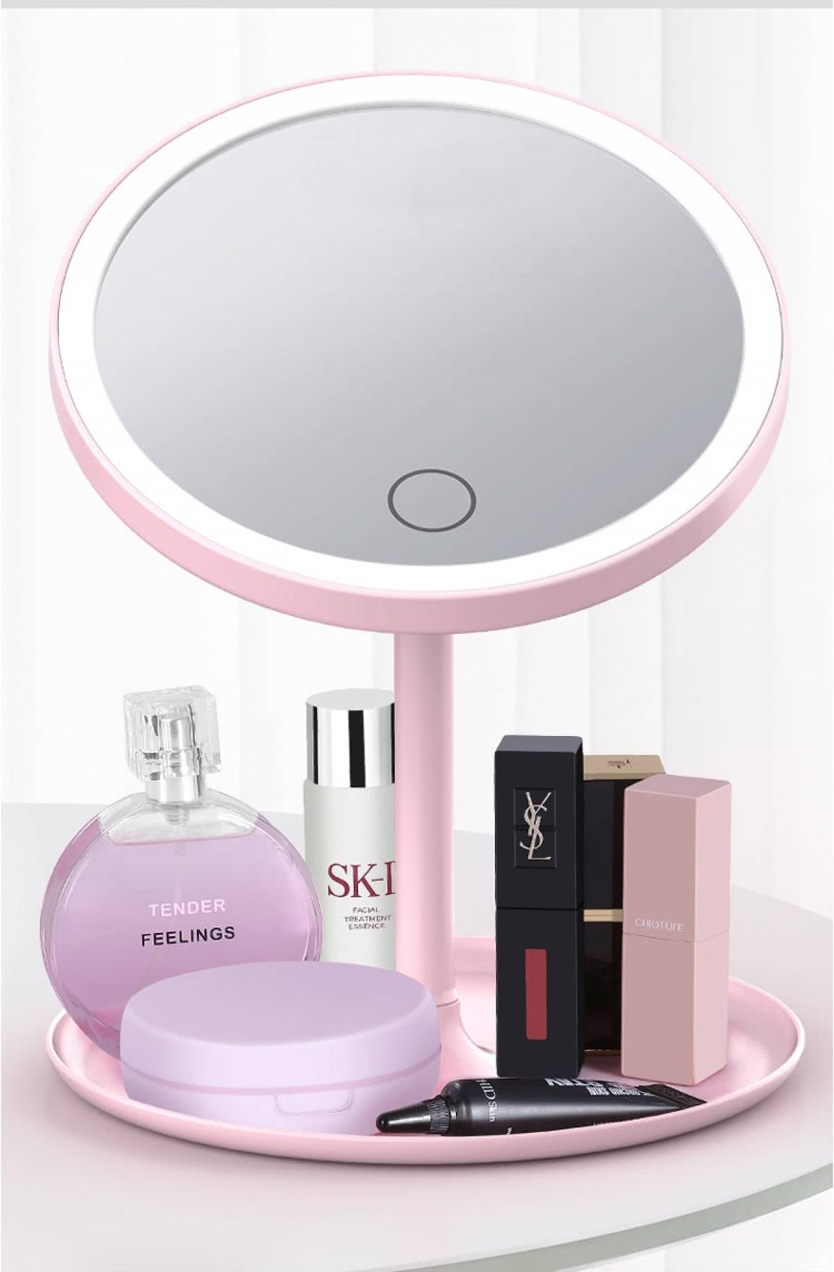 LED Makeup Mirror storage adjustable touch dimmer compact mirror 2