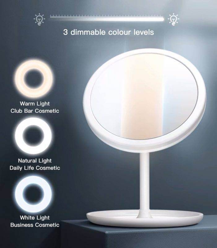 LED Makeup Mirror storage adjustable touch dimmer compact mirror 2