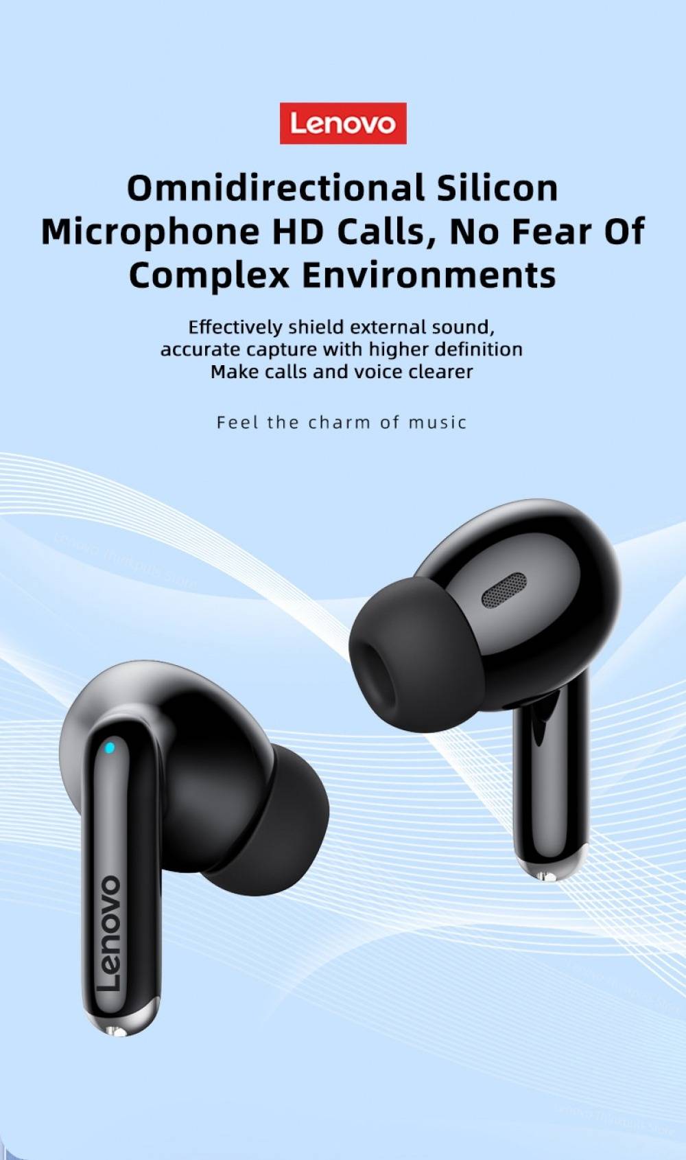 Lenovo XT88 Earphone BT5.3 Dual Stereo Noise Reduction Bass