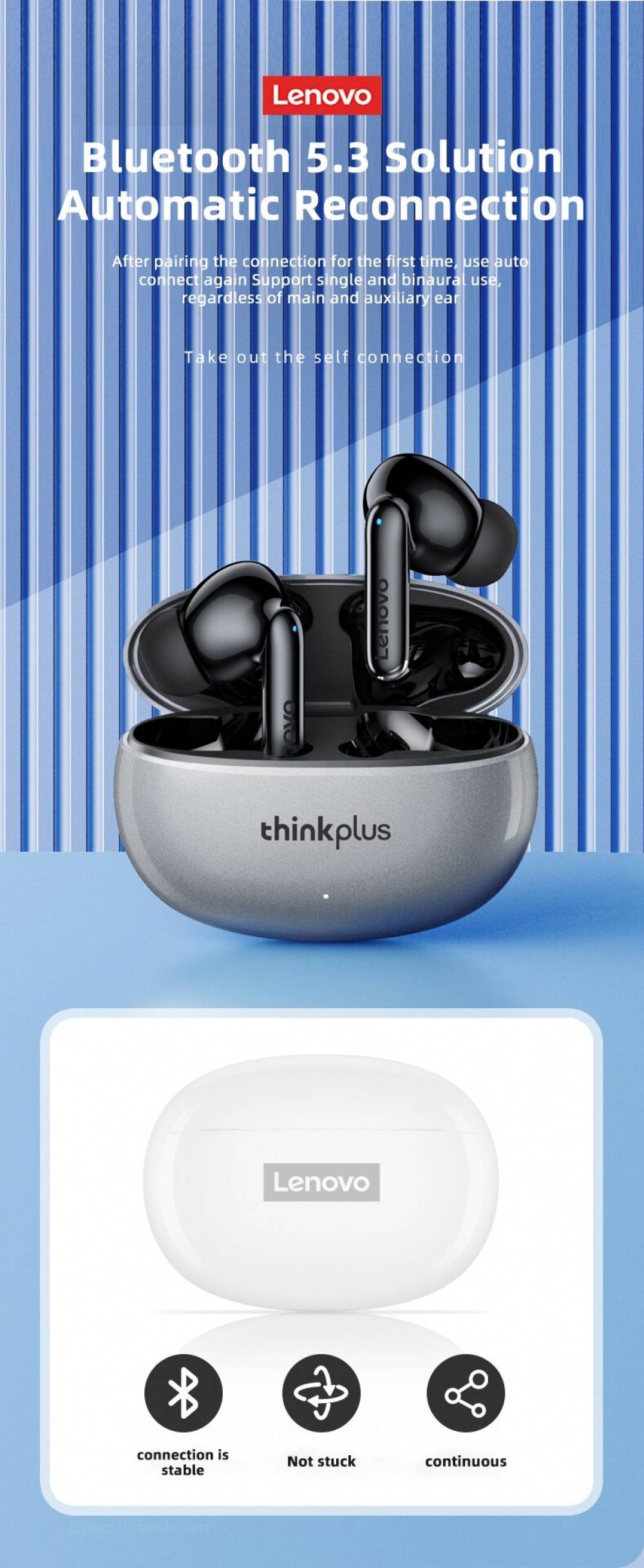 Lenovo XT88 Earphone BT5.3 Dual Stereo Noise Reduction Bass