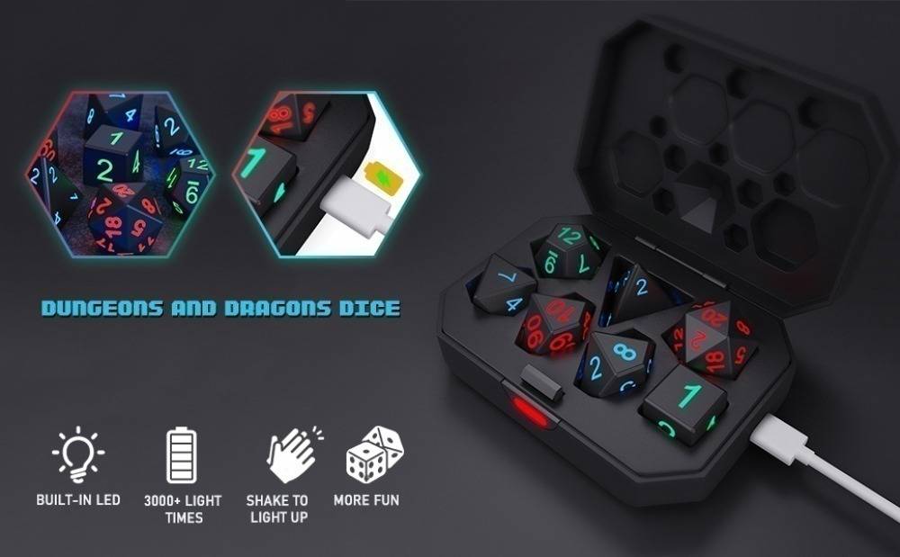 Light Up DND Dice Set for Dungeon and Dragons