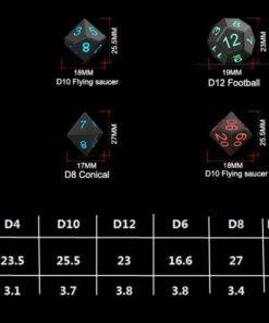 Light Up DND Dice Set for Dungeon and Dragons