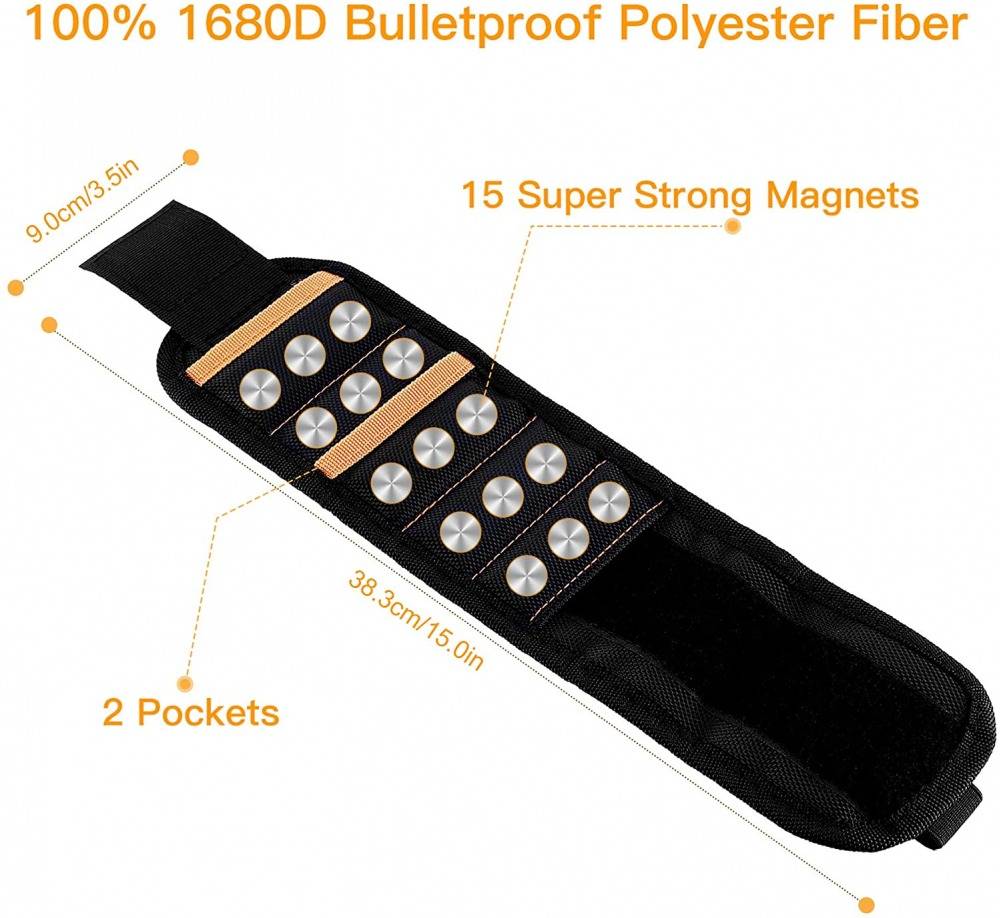 Magnetic Tools Wristband with 20 Strong Magnets