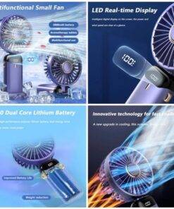 Mini Portable Cooling Fan 5-Speed Desk Fan with Base