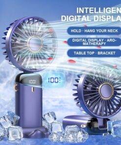 Mini Portable Cooling Fan 5-Speed Desk Fan with Base