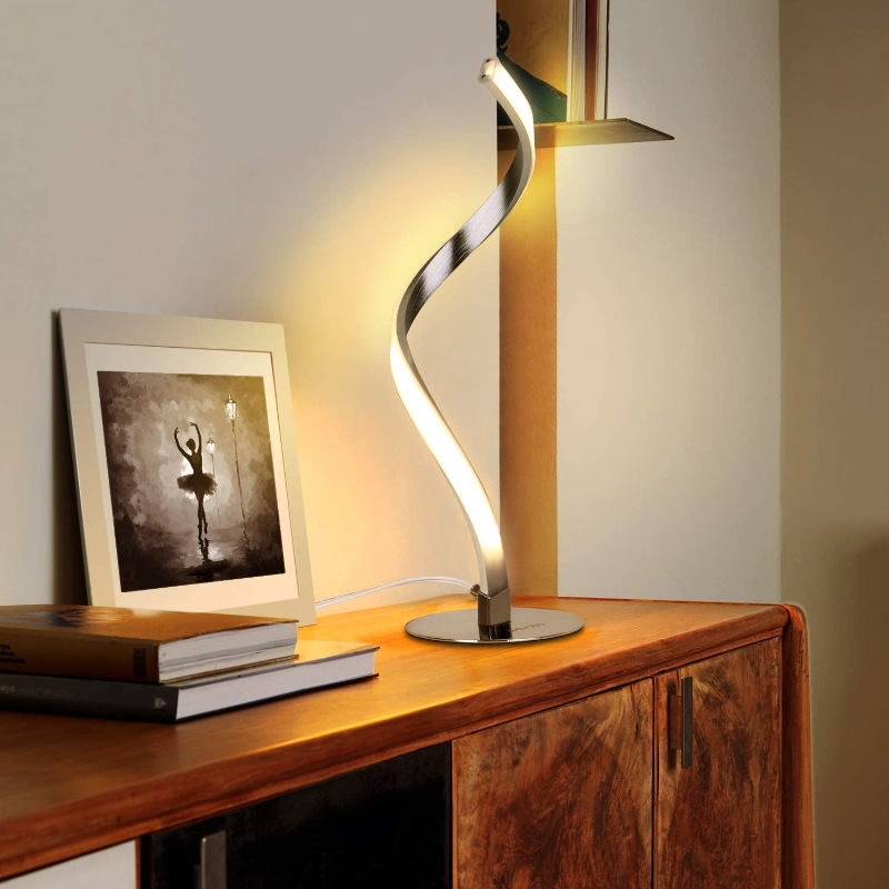 Modern Spiral LED Desk Lamp Dimming Bedside Light