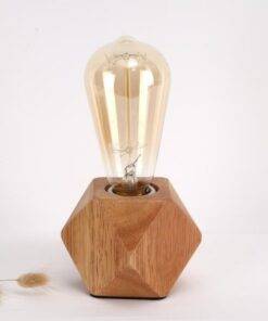 Modern Wood Base Desk Lamp Table Lamp Retro E27 Bulb