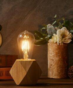 Modern Wood Base Desk Lamp Table Lamp Retro E27 Bulb